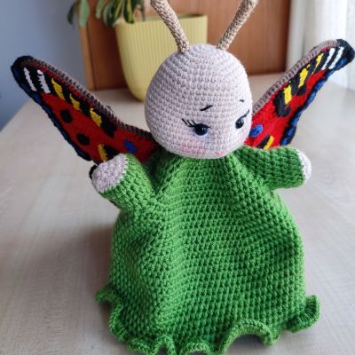 Kelebek El Kuklası Amigurumi Oyuncak