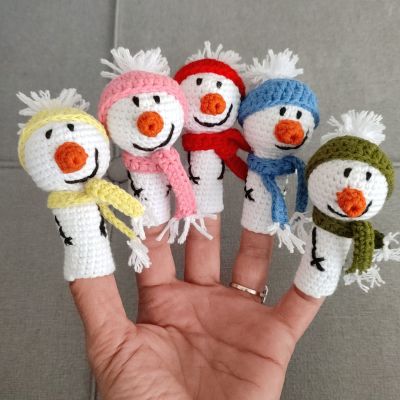 Amigurumi Kardan Adam Parmak Kuklaları 5 li