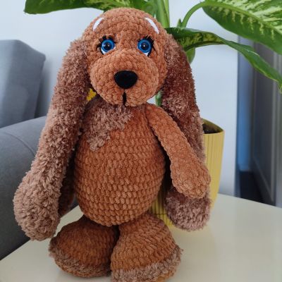 Uzun Kulaklı Köpüş, Amigurumi Köpek Oyuncak, Oyuncak Uyku Arkadaşı