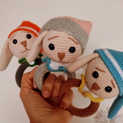 Uzun Kulaklı Ponçik Tavşancık Amigurumi Oyuncak